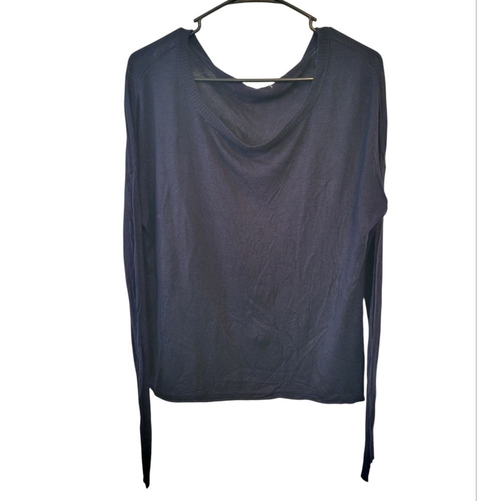 Anthropologie Moth Navy Blue Modal Cashmere Lightweight Sweater Size Medium